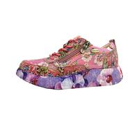 Laura Vita Damen-Sneaker Nikito 62, rosafarben, mit Blumenmuster, aus Leder, Plateau EU 37