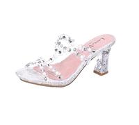 Laura Vita Damen Pantolette silber / weiß, Größe 36 silber / weiß