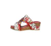 Pantolette LAURA VITA "LAURA VITA Pantoletten Leder", Damen, Gr. 37, weiß, rot, Leder, Schuhe Pantolette (68679324-37) weiß, rot