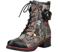 Schnürstiefelette LAURA VITA "LAURA VITA Stiefelette Leder/Textil", Damen, Gr. 39, schwarz, Leder, Textil, Schuhe Schnürstiefelette (86307436-39) schwarz