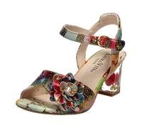 Laura Vita Damen Sandalette Schimmernde Blüte Leder LUCIEO-25, Größe:38 EU, Farbe:Rot