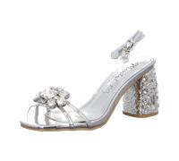 Laura Vita Damen Sandalette in Silber durchscheinend mit Perlen MARLEN-03, Größe:40 EU, Farbe:Silber