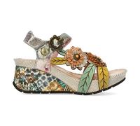 Keilsandalette LAURA VITA "LAURA VITA Sandalen Leder", Damen, Gr. 40, beige, Leder, Schuhe (68666143-40) beige