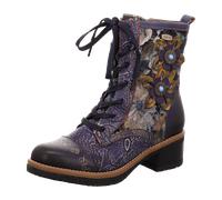 Schnürstiefelette LAURA VITA "LAURA VITA Stiefelette Leder/Textil", Damen, Gr. 39, bunt (violett), Leder, Textil, Schuhe Schnürstiefelette (41660619-39) violett