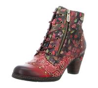 Schnürstiefelette LAURA VITA "LAURA VITA Stiefelette Leder/Textil", Damen, Gr. 37, rot, Leder, Textil, Casual, Schuhe (91898729-37) rot