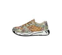 Laura Vita Damen-Sneaker aus Leder und Stoff, mehrfarbig, herausnehmbares Fußbett, BURTON05, Violettgrün, 38 EU