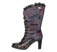 High-Heel-Stiefel LAURA VITA "LAURA VITA Stiefel Leder/Textil", Damen, Gr. 40, lila (violet), Leder, Textil, casual, Schuhe (44300902-40) violet