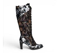 Laura Vita viktorianische schwarze Lederstiefel mit Schnürung und hohem Absatz - Alcbaneo-158 EU 38