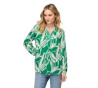Laurasøn Bluse, grafischer Blütenprint, Stehkragen, Langarm grün S 818595459-S