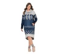 Laurasøn Norweger-Strick-Fleece- Kleid Navyblau 52+ 842488124-52+