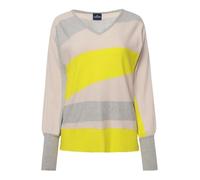 Laurasøn Pullover, asymmetrische Blockstreifen, Kimono-Passform, V-Ausschnitt, angarm Soft Granit XL 823061305-XL
