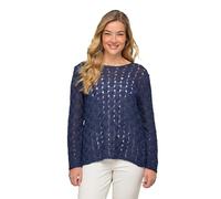 Laurasøn Pullover, Strukturstrick, Bändchengarn, Langarm Mittelblau XL 826525730-XL