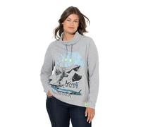 Laurasøn Sweatshirt, Langarm, hoher Kragen, Oeko-TEX grau Melange 56+ 843619123-56+