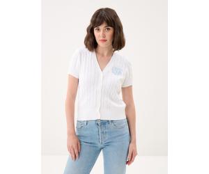 Lauren Ralph Lauren - Bekleidung Cardigan en coton torsadé - Weiß - Größe M