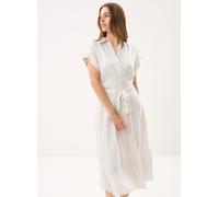 Lauren Ralph Lauren Tailliertes Hemdblusenkleid mit Bindegürtel in Ecru, Größe 42