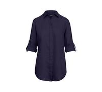 Lauren Ralph Lauren Damen Hemdbluse aus Leinen, Navy, Gr. XL