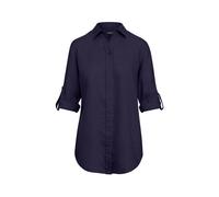 Lauren Ralph Lauren Damen Hemdbluse aus Leinen, Navy, Gr. XS
