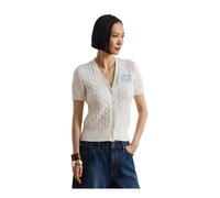 Lauren Ralph Lauren Damen Strickjacke aus Baumwolle, weiss, Gr. M