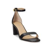 Lauren Ralph Lauren Logan Damen-Sandalen aus brüniertem Leder, Schwarz, 38 EU