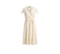 Georgette-Kleid mit Gürtel 38 Cream