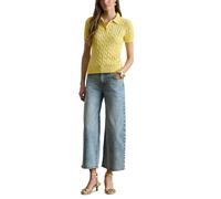 Lauren Ralph Lauren Regular Fit Strick Poloshirt mit Label Stitching in Hellgelb, Größe M