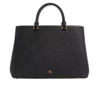 Lauren Ralph Lauren Lederhandtasche mit Label-Print Modell 'HANNA' in Black, Größe 1