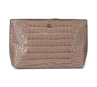 Lauren Ralph Lauren Top Clutch Tasche Leder 28 cm grau