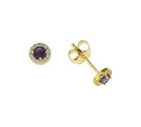 Laurenia - Ohrstecker, Ohrring mit Amethyst und Zirkonia in Gold 333 poliert