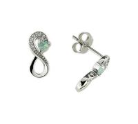 Laurenia - Ohrstecker, Ohrringe unendlich Infinity in Silber 925 rhodiniert mit Zirkonia