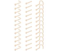 LAURITAMI 20G Nasenpiercing Ring Set Bioflex Retainer Flexibler Kunststoff Nostril Stud Nase Ringe Piercing Transparent und Hautfarbe 30-40 Stück