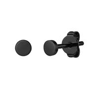 LAURITAMI G23 Hypoallergen Titan Ohrringe Medizinische Ohrstecker, 3mm Runde Scheibe Gesundheitsstecker Ohrringe Titan Damen Herren Nickelfreie Ohrstecker Fake Plug Schwarz