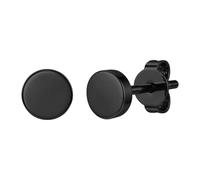 LAURITAMI G23 Hypoallergen Titan Ohrringe Medizinische Ohrstecker, 5mm Runde Scheibe Gesundheitsstecker Ohrringe Titan Damen Herren Nickelfreie Ohrstecker Fake Plug Schwarz