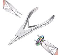 LAURITAMI Piercing Ringöffnungszange,Piercing Zange zum Piercing Ring,Ringöffnungszange aus Edelstahl mit 2 Kerben und gebogener Spitze