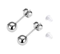 LAURITAMI Titan Kugel Ohrstecker Medizinische Ohrstecker Gold Silber 3mm 4mm 5mm 6mm Titan Ohrringe Damen Herren Gesundheitsstecker Nickelfreie Ohrringe Schmuck