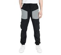 LAUSONS Jungen Leichte Cargohose Kinder Jogginghose Schnelltrocknend Outdoorhose Freizeithose Trainingshose Schwarz 128-134