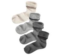 LAVANA Kuschelsocken Damen 1x beige, 1x grau, 1x hellgrau, 1x anthrazit Gr.39-42