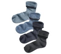 LAVANA Kuschelsocken Damen 4x jeans meliert farben Gr.39-42