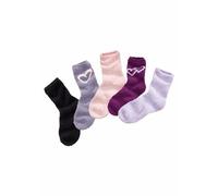 Kuschelsocken LAVANA, Damen, Gr. 39-42, bunt, Obermaterial: 98% Polyester, 2% Elasthan, uni und gemustert, elastisch, Socken, mit Herzen am Bund (267868-39) bunt