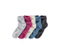 Kuschelsocken LAVANA, Damen, Gr. 39-42, grau (silbergrau meliert, ecru, pink, blau, anthrazit), Elasthan, Polyester, unifarben, elastisch, Socken, ideal als Bettsocken, Topseller (590838-39) silbergra