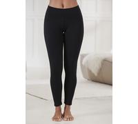 Thermoleggings LAVANA, Damen, Gr. 36/38, N-Gr, schwarz (1x schwarz), Obermaterial: 78% Polyester, 22% Elasthan. Innenseite: 94% Polyester, 6% Elasthan, unifarben, Basic, Hosen, mit weichem Teddyplüsch
