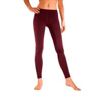 Thermoleggings LAVANA, Damen, Gr. S (36/38), N-Gr, rot (weinrot, schwarz, schwarz), Jersey, Obermaterial: 66% Baumwolle, 30% Polyester, 4% Elasthan, unifarben, Basic, figurbetont lang, Hosen, innen le