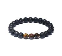 Lavastein Armband, Minimalistische 3 Tiger Eye Natürlichen Vulkanischen Stein Perlen Armband, Charm Malachit Verstellbaren Elastischen Manschette Mit Rollrand Unisex Armband Schmuck Festival Paar Ge