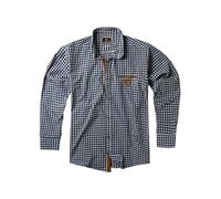 Lavecchia Übergrößen Hemd Herren Karo Langarm Langarmhemd Karohemd Freizeit LV-1981 (Jeansblau-Weiß, 4XL)