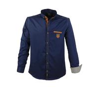 Lavecchia Übergrößen Hemd Herren Langarm Langarmhemd Freizeit 1980 (Navy, 4XL)