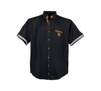 Lavecchia Übergrößen Herren Kurzarmhemd Freizeit Hemd 1128 (Schwarz, 5XL)
