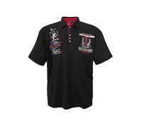 Lavecchia Übergrößen Poloshirt für kräftige Männer bis 8XL - Farbe Schwarz, Polo-Hemd Kurzarm mit Logo, Applikation und Patch Details, Größe:4XL
