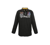 Lavecchia Übergrößen Poloshirt Langarmshirt Herren Polo Shirt Langarm Polohemd LV-606 (Schwarz, 4XL)