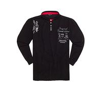 Lavecchia Übergrößen Sweatshirt Herren Langarmshirt Langarm Polo Shirt Poloshirt LV-2025 (Schwarz, 4XL)