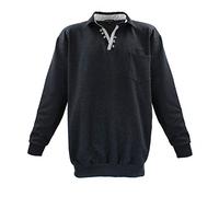 Lavecchia Übergrößen Sweatshirt Herren Langarmshirt Langarm Polo Shirt Poloshirt LV-602 (Anthrazit, 7XL)
