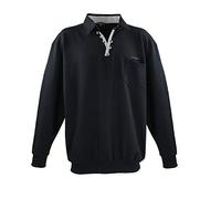 Lavecchia Übergrößen Sweatshirt Herren Langarmshirt Langarm Polo Shirt Poloshirt LV-602 (Schwarz, 6XL)